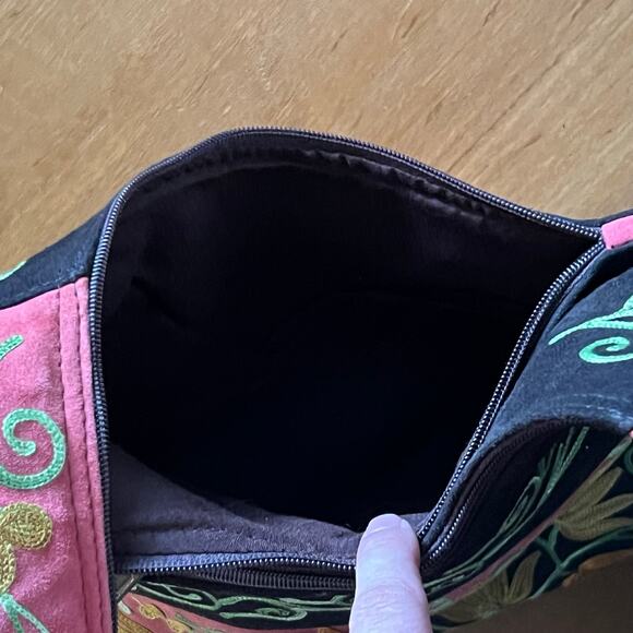 Boho Embroidered Shoulder Bag Floral Hippie Sling Hobo Purse Festival Y2K - Picture 6 of 7